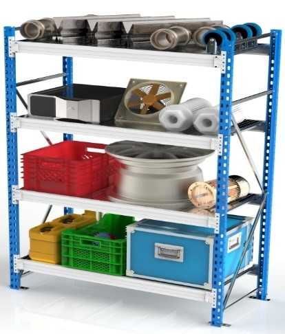 Стеллажи, полки металлические грузовые.