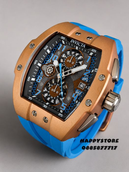 INVICTA Racing Strada Rose Gold Blue 47 mm, Инвикта нов мъжки часовник