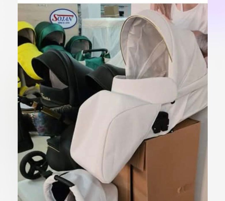 Бебешка количка 2в1 цвят бял/розов