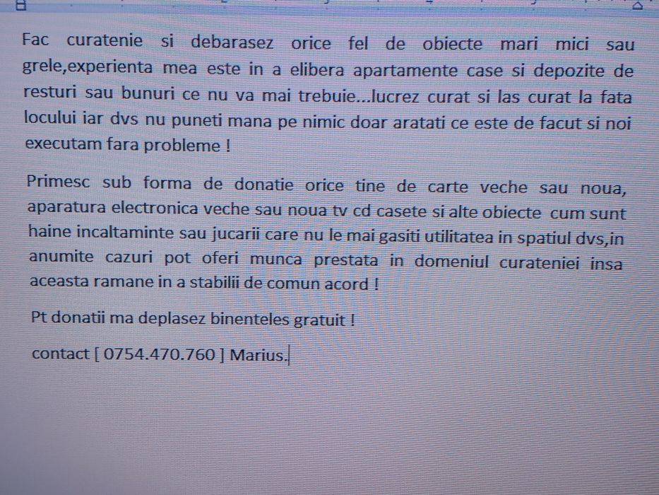 Fac curatenie si debarasez urgent.cititi descriere va rog.