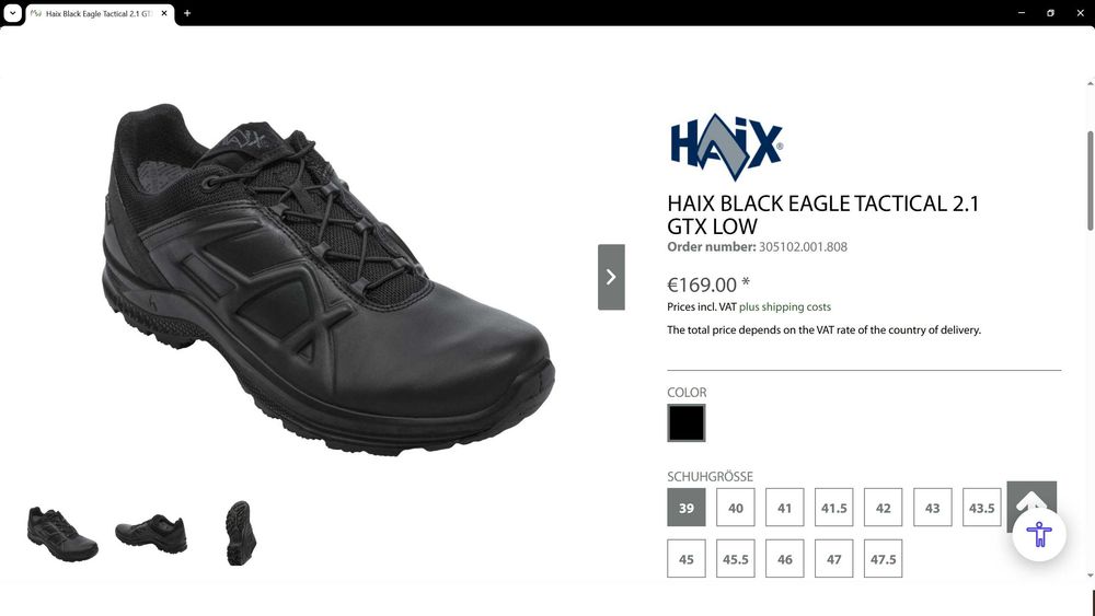 HAIX Black Eagle Tactical 2.1 GORE-TEX Low Leather Shoes размер EUR 38 естествена кожа - 2392