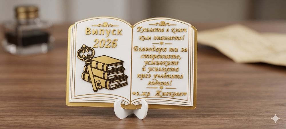 Персонализирани 3D книжки с пожелания за бал и дипломиране 2026