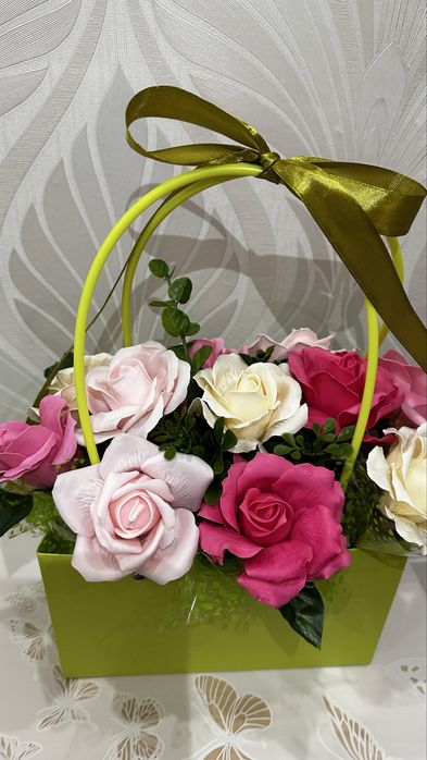 Цветы из мыла в подарок