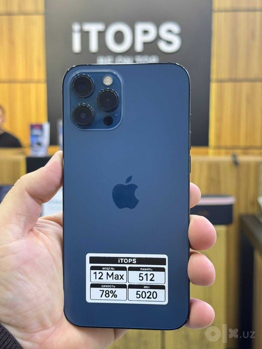 iPhone 12 Pro Max  512GB Blue | AKB 78% | 3 oy kafolat