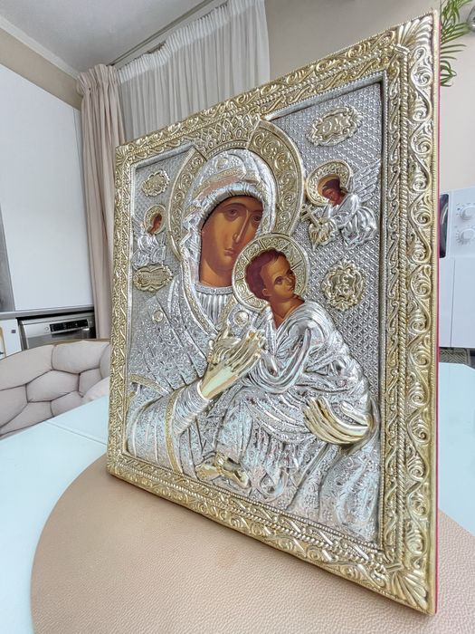 Icoane bizantine Grecia, argintate, lucrate manual, calitate premium