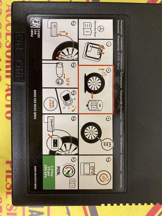 Compresor auto masina umflat roti OE Mercedes 12V 180W 15A Polonia