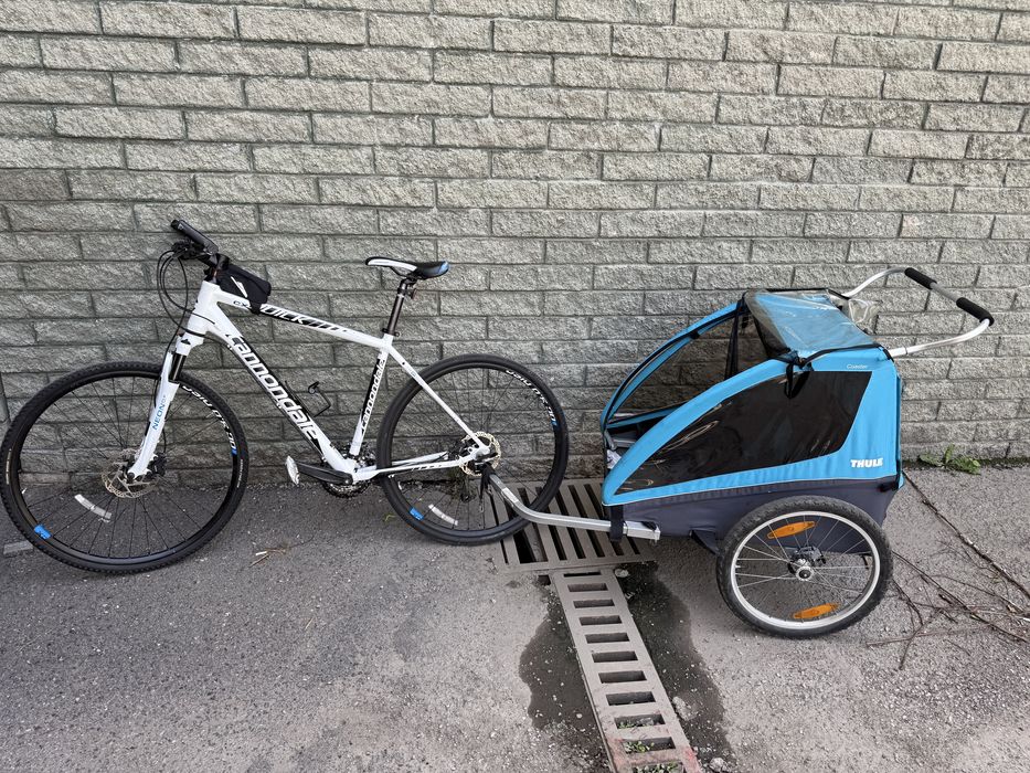 Велосипед Cannondale Quick CX L + велоколяска Thule Coaster XT