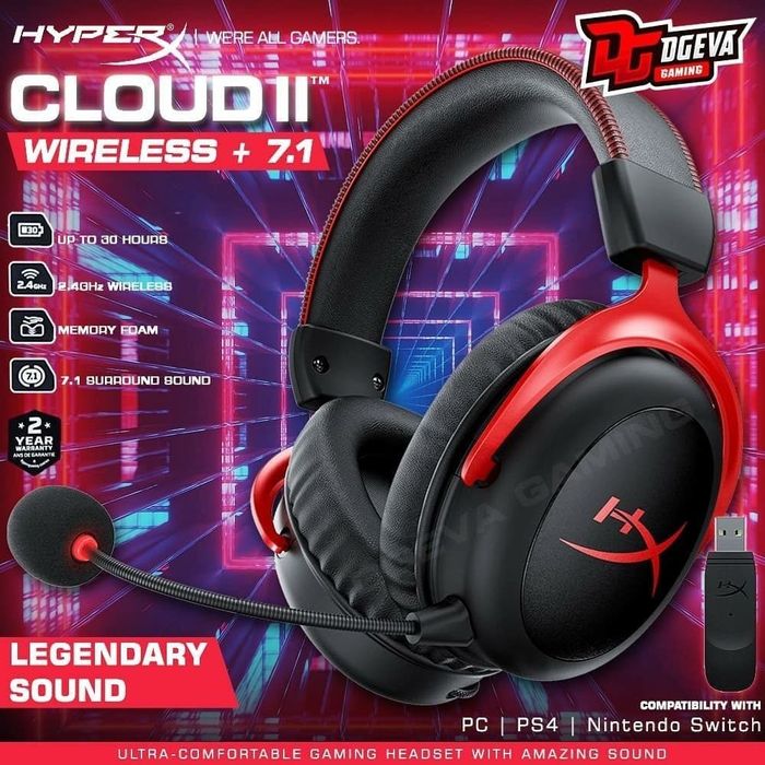 Hyperx Cloud 2 Wireless 7.1/ СКИДКА Беспроводные Наушники/Гарнитура