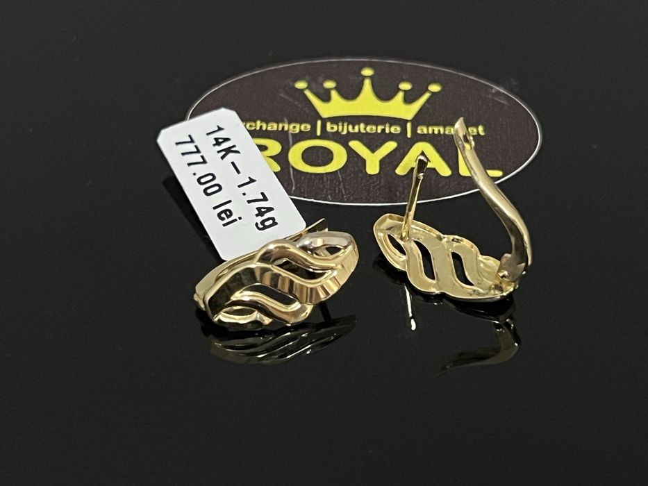 Bijuteria Royal CB : Cercei dama aur 14k 585   1,74 gr