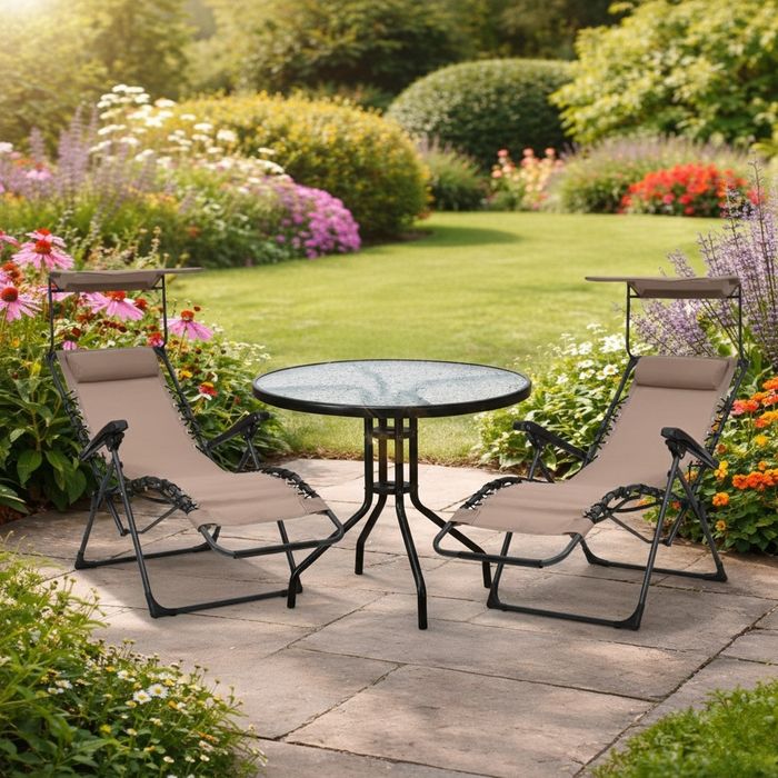 Комплект  2 сгъваеми шезлонга с нулева гравит