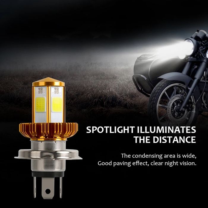 1 БРОЙ LED Диодна крушка H4 за Мотор Мотоциклет 100W 12V +200%