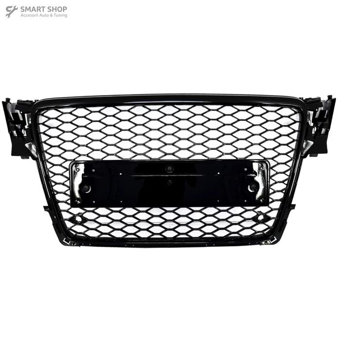 Grila Centrala Fara Emblema Audi A4 B8 (2008-2011) RS4 Design Negru Lu
