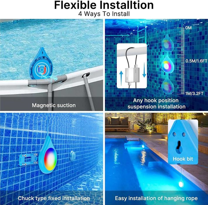 Fussion LED осветителни тела за басейни IP68 Водоустойчиви подводни осветителни тела