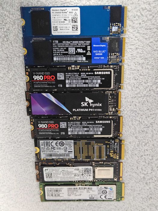 ssd m.2 Corsair MP600 PRO 1tb Samsung 980 pro 2tb sk hynix platinum p41 2tb wd blue 1tb