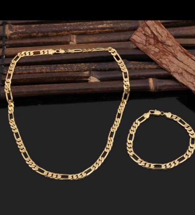 GB 2, set placat aur 18k, masiv, lant si bratara , noi si marcate