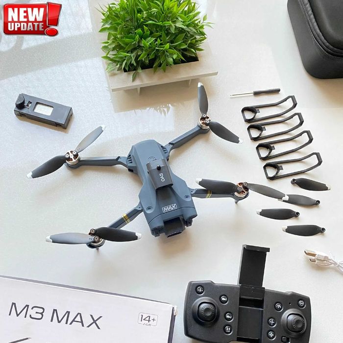Нов Дрон M3 Max с двойна камера, избягване на препятствия, WiFi FPV