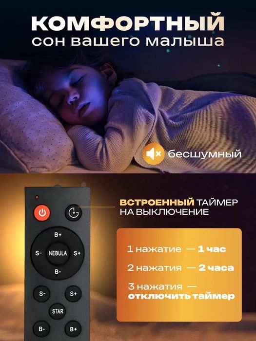 Ночник проектор Космонавт звездное небо