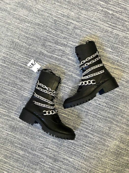 zara bocanci cizme ghete piele lant