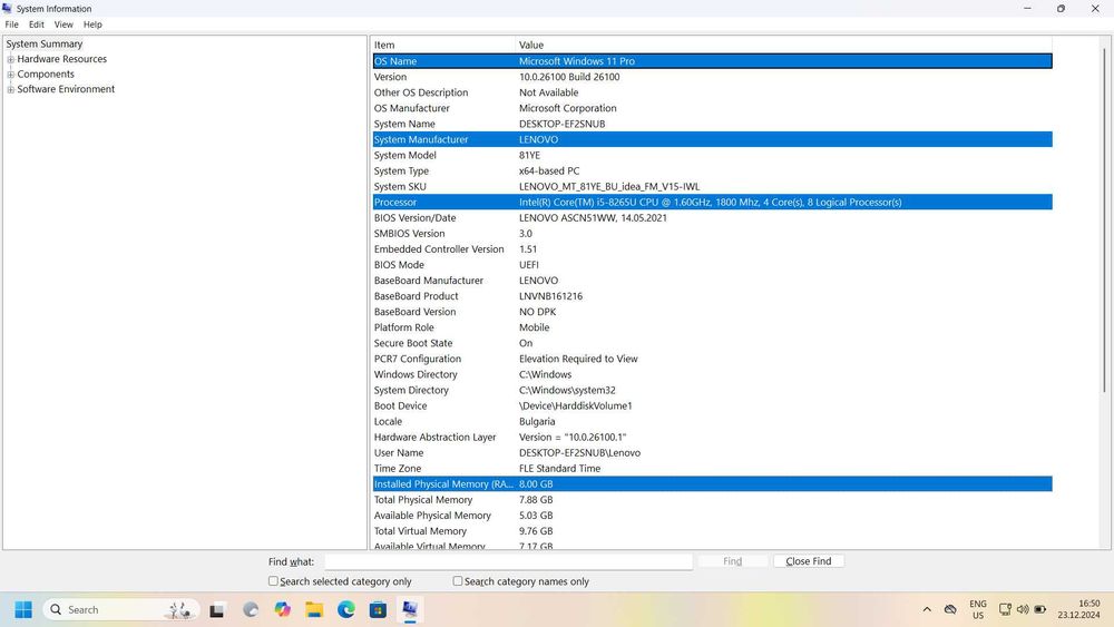 Lenovo V15/ i5-8265U/ 8GB RAM DDR4/ 256GB SSD + 500HDD