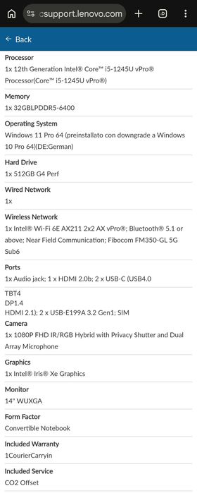 Lenovo ThinkPad X1 Yoga Gen 7 , ca nou, 32gb RAM i5 5G SIM