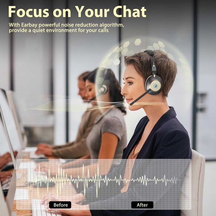 Професионална Bluetooth Слушалка Earbay с Микрофон – Шумопотискане