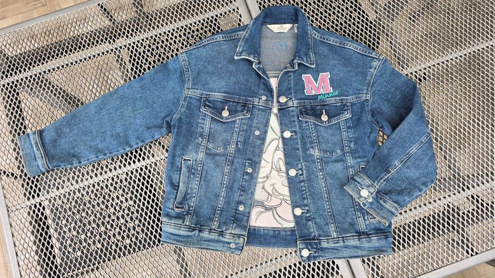 Дънково яке Мини Маус H&M 9-10 години - леко уголемено