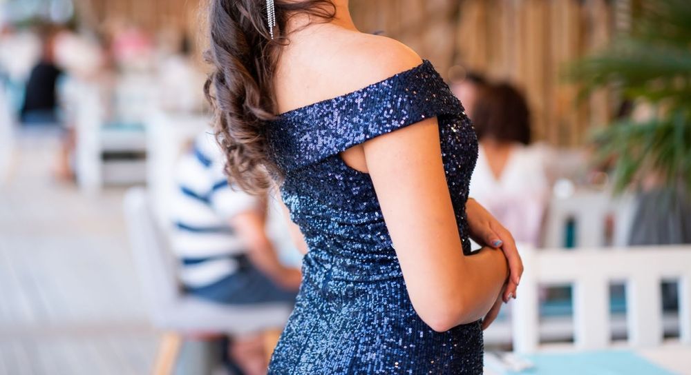 Абитуриентска рокля, тъмносиня русалка