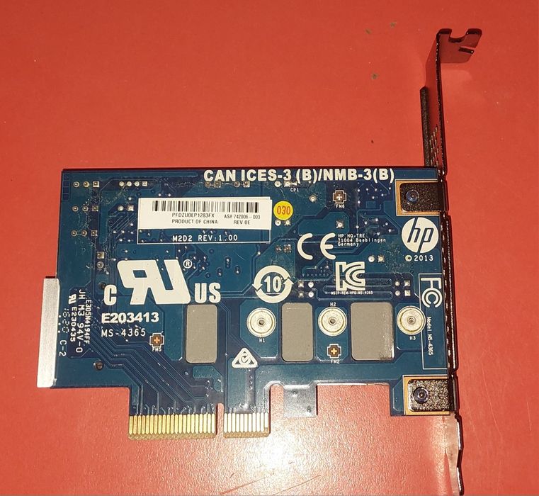 Adaptor Pcie m.2 NVME HPE Turbo Drive G2 742006-003