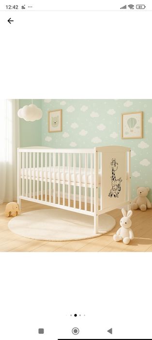 Pătuț co-sleeper lemn alb