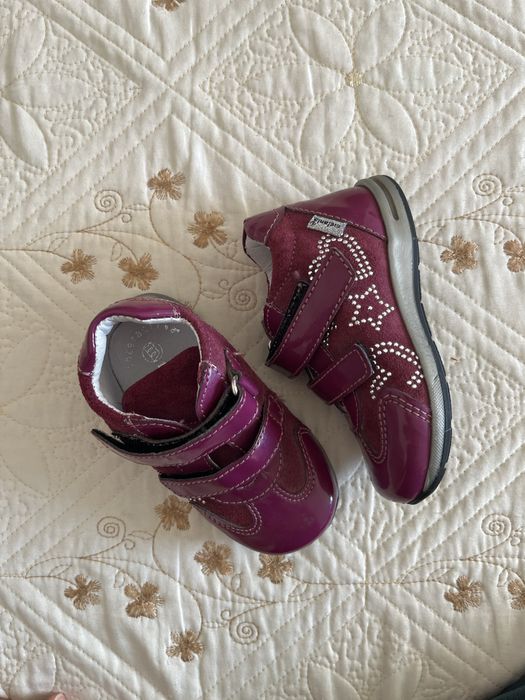 Pantofi ghetute mov Melania 21 piele naturala lacuita si intoarsa