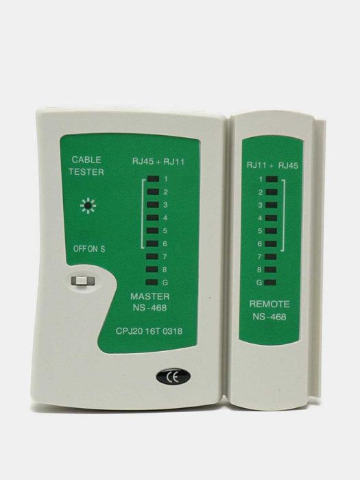 Lan tester тестер для проверки сетевого кабеля RJ45 + крона батарея