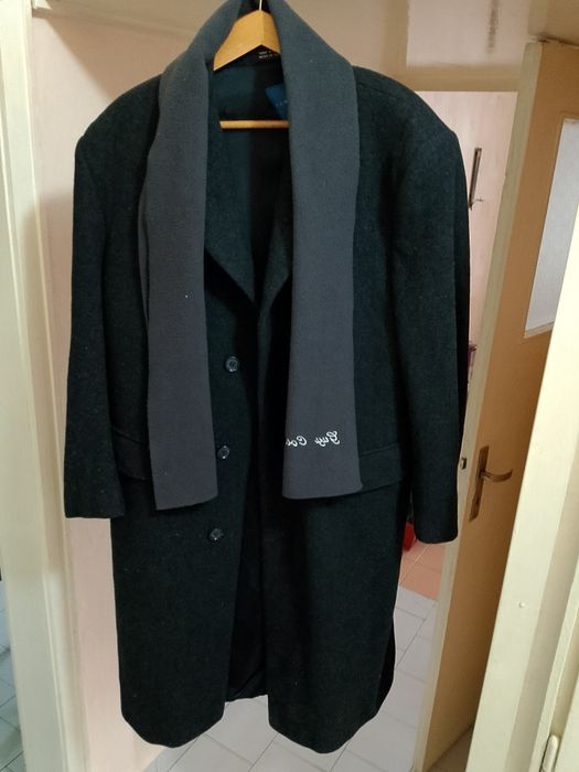 Мъжко зимно палто с шал