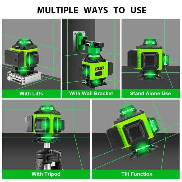 Немски 4D ЛАЗЕРЕН НИВЕЛИР с 16 линии StahlMayer ПОДАРЪК стойка