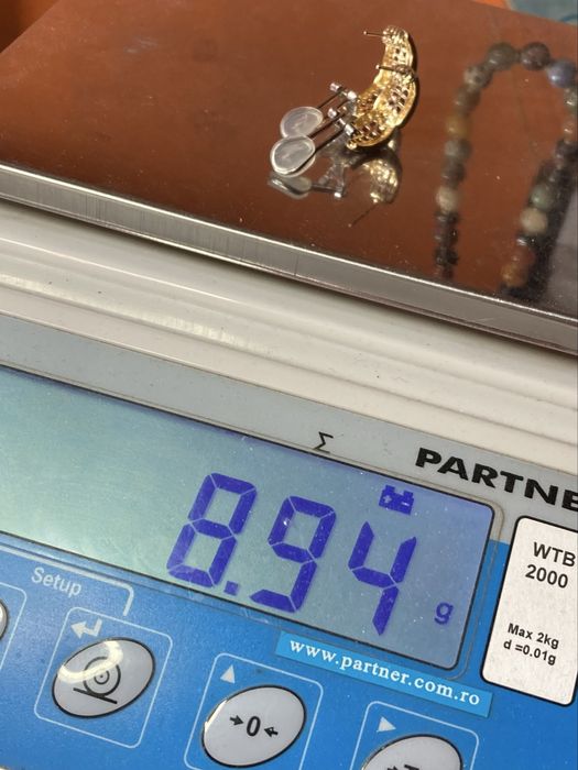 Cercei aur 18kt.cu rubine si diamante