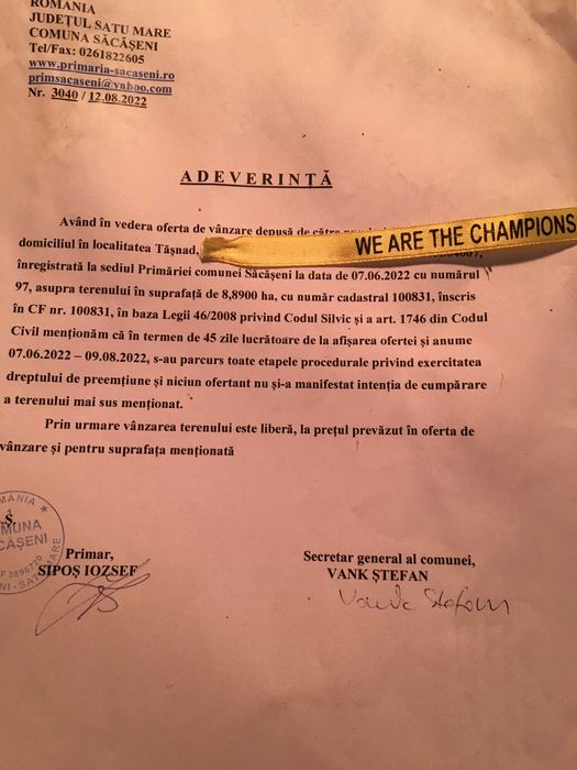 Vand Teren Agricol  >25ha Ideal Fonduri Europene