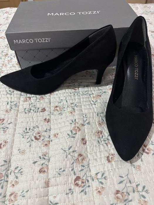 Туфли чёрные замшевые MARCO TOZZI