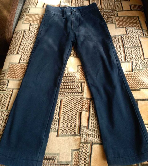 Брюки школьные, синие, теплые