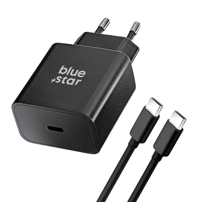 Зарядно USB C Blue Star 25W за Samsung S24/ S25 Комплект Ново PD QC4.0