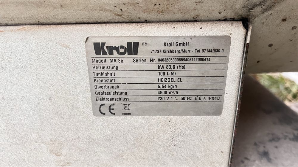 дизельная тепловая пушка Kroll MA 85.