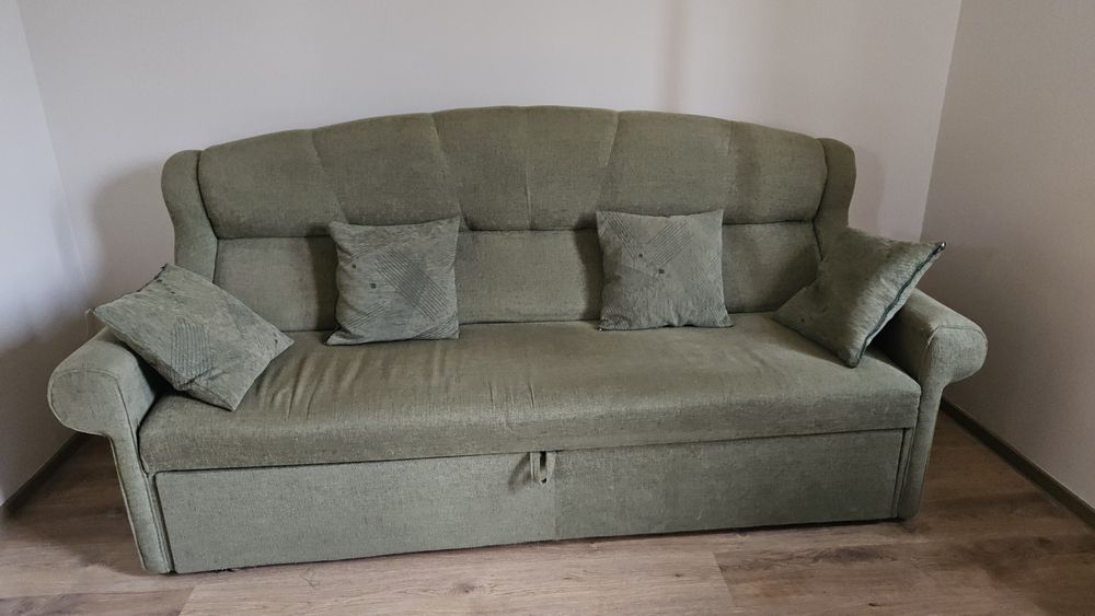 Canapea extensibila verde 220 × 90 cm