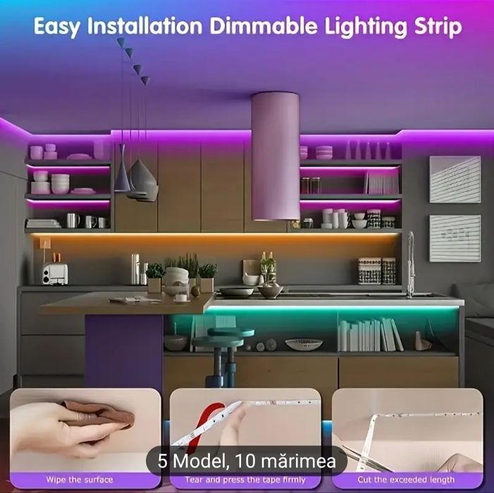 Banda LED 10 metri, ambianță TV, camera