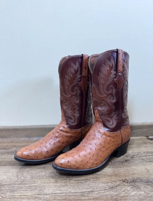 Lucchese Classics Ostrich Full Quill Cowboy Boots Made in USA