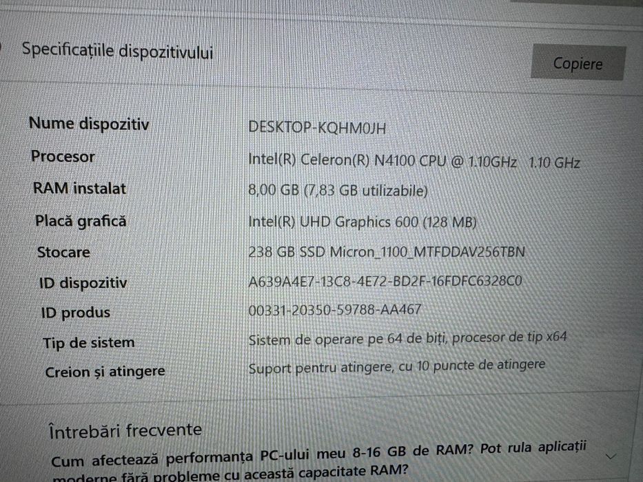 Vând  sau schimb  Laptop BMAX Y13