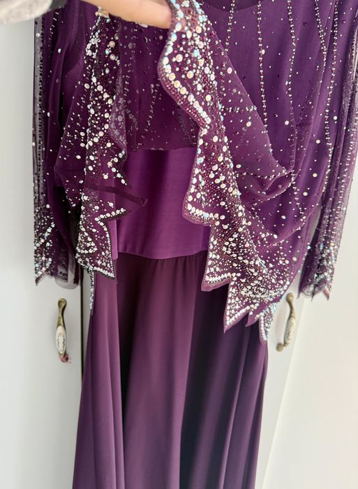 Rochie eleganta mov cu pietricele