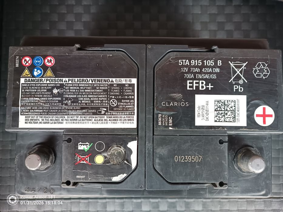 Accesorii și baterie Start Stop 12v, 70amp Clarios Mexic