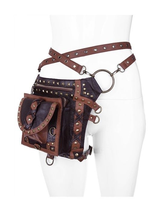 Geanta - Curea Holster Brown Studded
