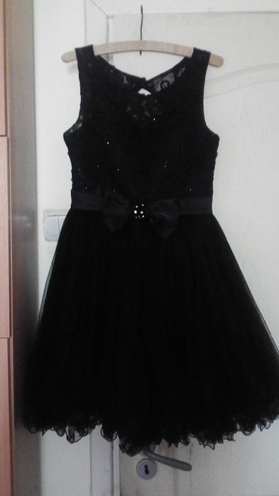 rochie dantela si tul + rochie culoarea piersicii