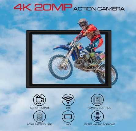Екшън камера Apexcam M80 Pro EIS, 4K, 20MP, спортна камера