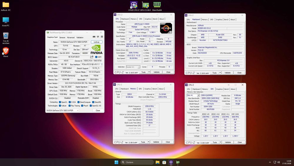 PC Gaming - Ryzen 5 3500X + 16GB 3200Mhz + GTX 1660 Super