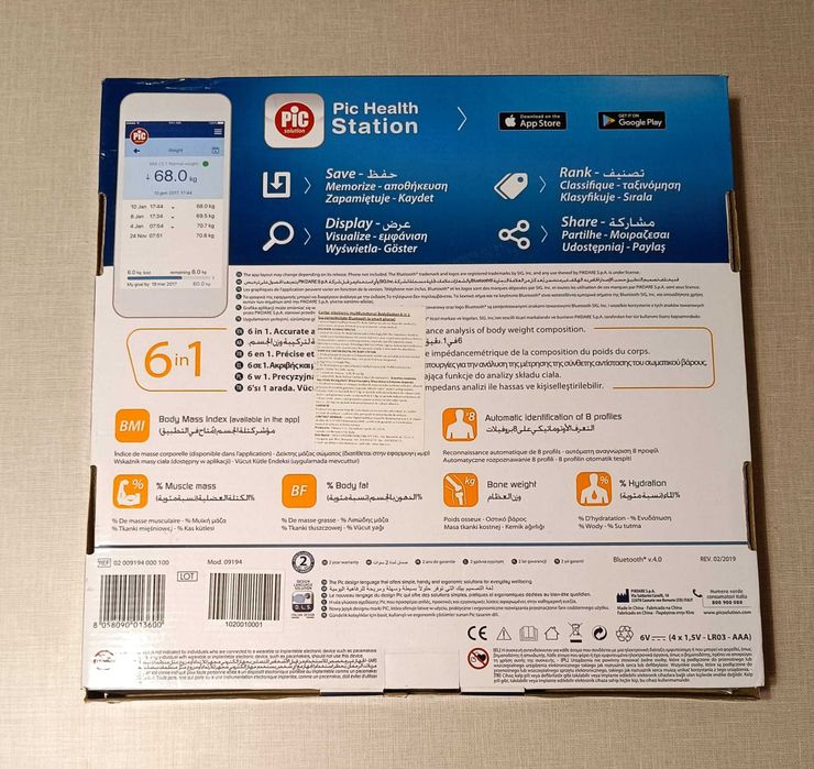 Cantar electronic Pic Solution PiC BodyStation, 6 in 1, bluetooth, nou
